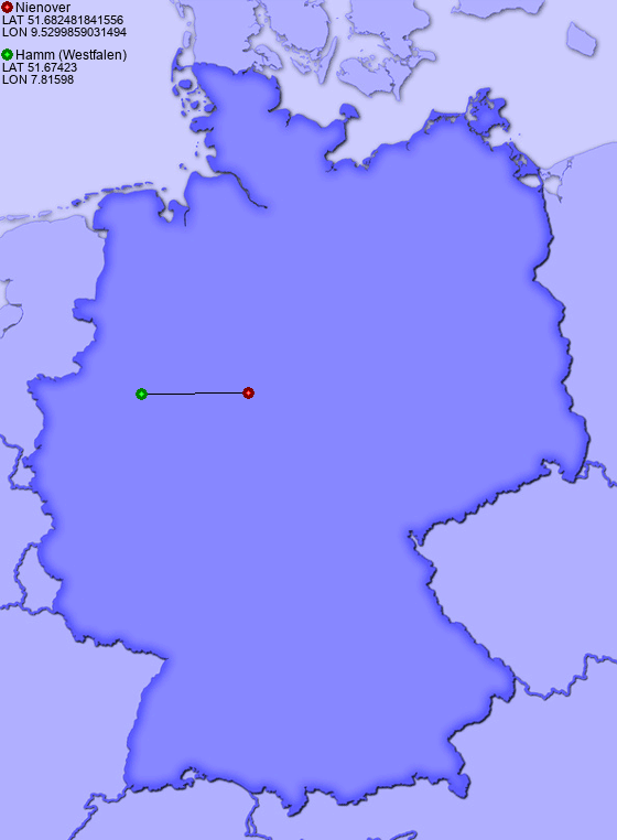 Distance from Nienover to Hamm (Westfalen)