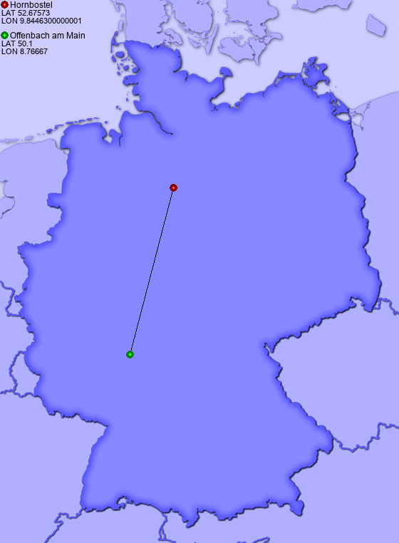 Distance from Hornbostel to Offenbach am Main