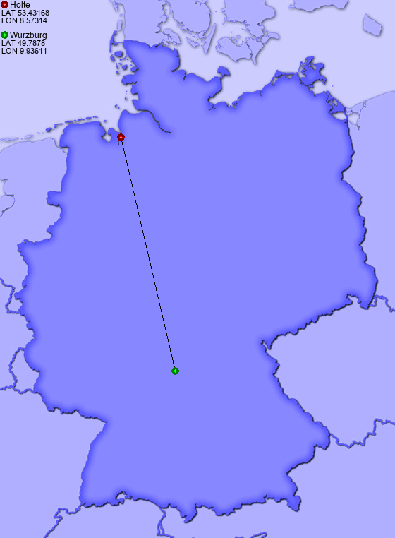 Distance from Holte to Würzburg