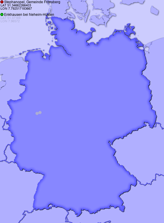 Distance from Stephanopel, Gemeinde Frönsberg to Enkhausen bei Neheim-Hüsten