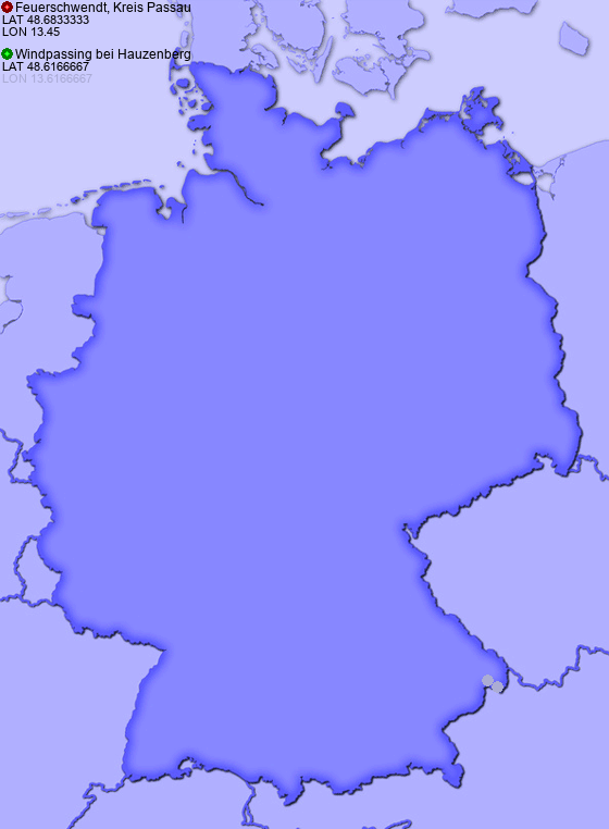 Distance from Feuerschwendt, Kreis Passau to Windpassing bei Hauzenberg