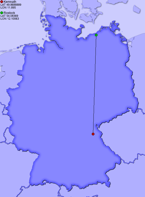 Distance from Kemnath to Rostock