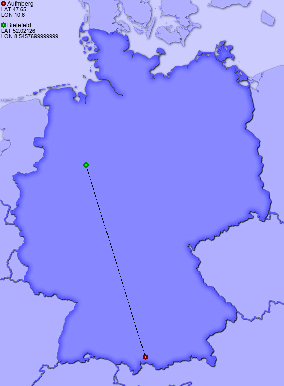 Distance from Aufmberg to Bielefeld