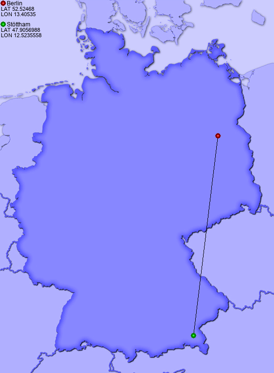 Distance from Berlin to Stöttham