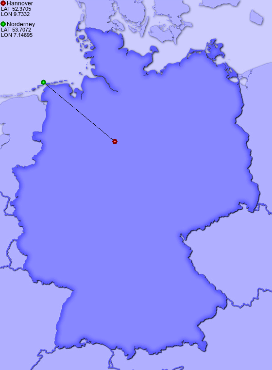 Distance from Hannover to Norderney