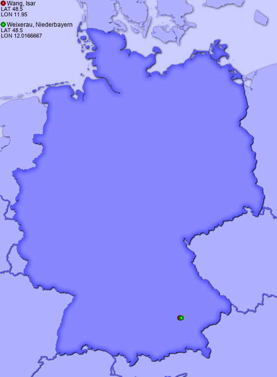 Distance from Wang, Isar to Weixerau, Niederbayern