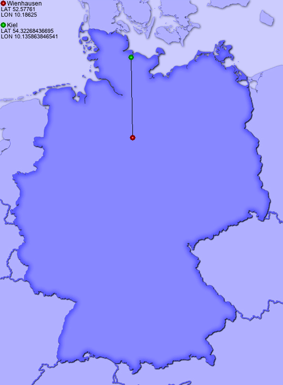 Distance from Wienhausen to Kiel