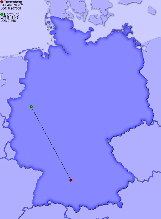 Distance from Trasenberg to Dortmund