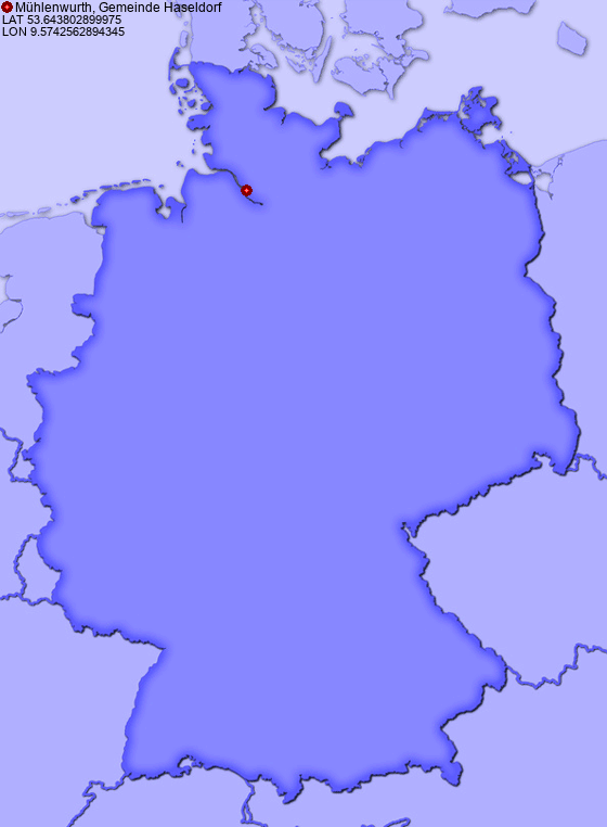 Location of Mühlenwurth, Gemeinde Haseldorf in Germany