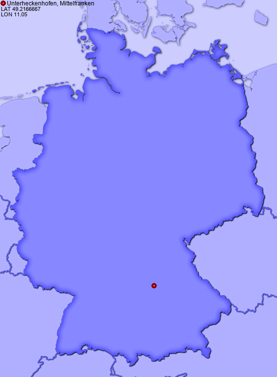Location of Unterheckenhofen, Mittelfranken in Germany