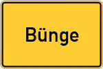 Place name sign Bünge