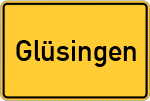 Place name sign Glüsingen, Kreis Harburg