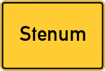 Place name sign Stenum