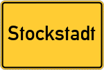 Place name sign Stockstadt